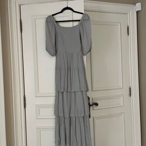Elegant Gray Tiered Dress